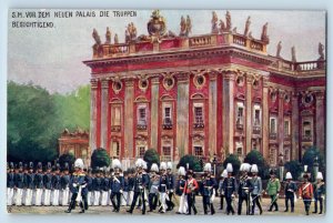 England Postcard H.M. Inspecting troops in New Palace c1910 Oilette Tuck Art