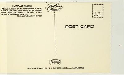 HANALEI HI HAWAII VALLEY Postcard