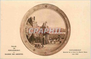 Postcard Old Palace of Fontainebleau Gallery Plates Steps White Horse court a...