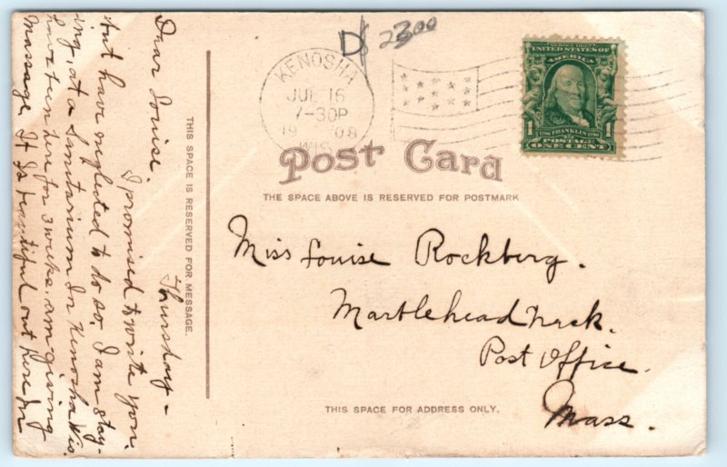 Pennoyer Sanitarium Kenosha Wisconsin Postcard