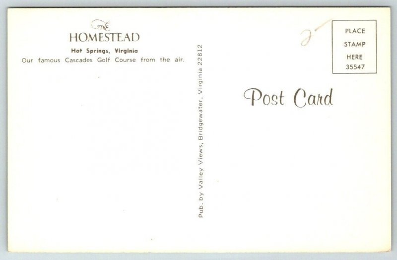 Hot Springs  Virginia  Cascades Golf Course    Postcard