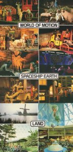 Epcot Centre Land World Of Motion Spaceship Earth 3x Postcard s