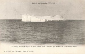 Vintage RPPC Iceberg Off Newfoundland Ship Bretagne E. Hamonic Canada Postcard