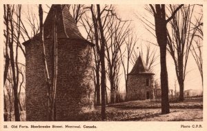 Montreal Canada, Old Forts Sherbrooke St Sulpician Towers Vintage Postcard