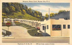 Miagene Motor Court Motel US 19 Bryson City North Carolina linen postcard