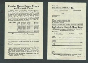Nov 1 1944 Post Office Form #6001 Fees For Domestic Money Orders Mint