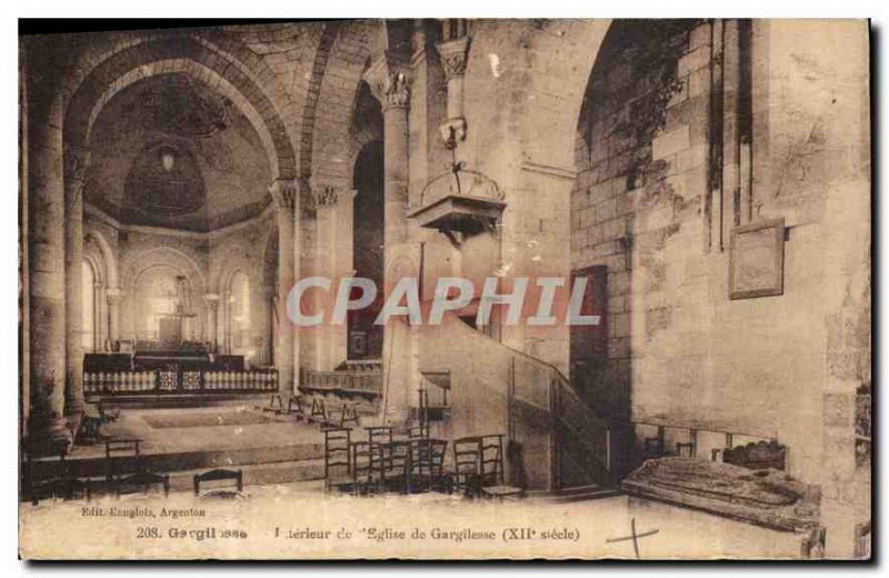 Old Postcard Interior of the Church of Gargilesse