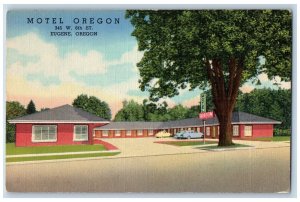 1950 Motel Oregon & Restaurant classic Cars Cottages Eugene Oregon OR Postcard