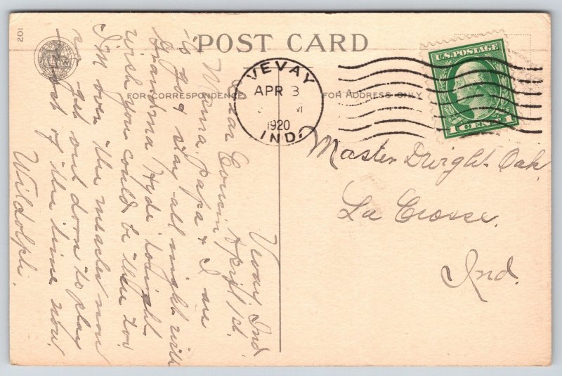 Clapsaddle Easter~Sailor Boy Lifts Newly Hatched Chicks in Wicker Basket~WOLF