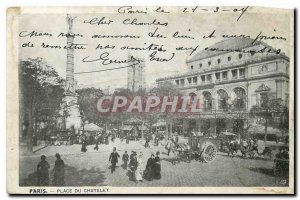 Old Postcard Place du Chatelet Paris