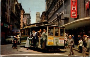 Cable Cars Turntable Powell Market Streets San Francisco Corner Pm Wob Postcard