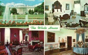 Vintage Postcard The White House South Front Washington D.C. Lincoln's Bedroom