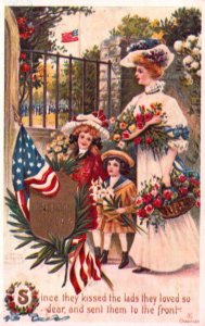 Patriotic - Sending the men to the front - Postcard