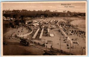 MONTEVIDEO, URUGUAY   South America  PLAYA RAMIREZ  Beach ca 1920s   Postcard