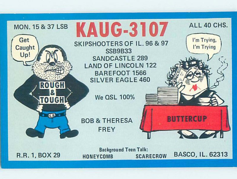 Pre-1980 RADIO CARD - Basco - Near Peoria & Springfield & Bloomington IL AH1936