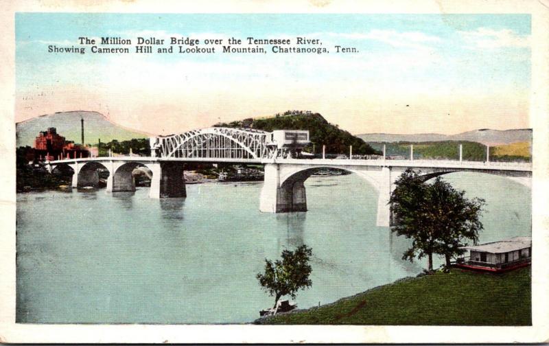 Tennessee Chattanooga The Million Dollar Bridge Over Tennessee River 1928