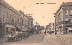 Oakland Maryland Main Street, Divided Back Vintage Postcard U11321