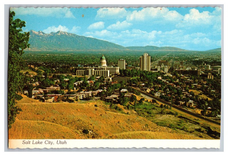  Postcard Continental View Card UT Salt Lake City Utah Aerial View