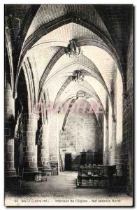 Batz Old Postcard Interior of the Nave & # 39eglise North Side