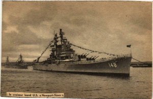 CPA AK Le croiseur lourd U.S. Newport News SHIPS (763758)