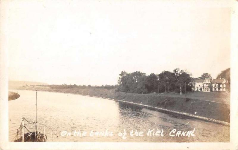 Kiel Canal Germany Scenic View Real Photo Antique Postcard J63009