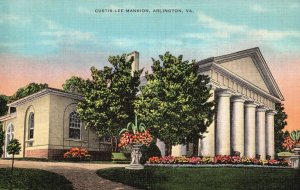 Home of Washington Parke Custis Lee Mansion Arlington VA Vintage Postcard