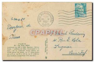 Old Postcard Paris Eiffel Tower