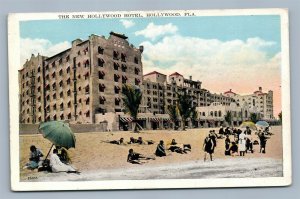 HOLLYWOOD FL NEW HOLLYWOOD HOTEL ANTIQUE POSTCARD