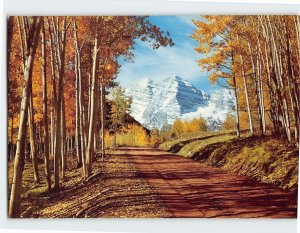 Postcard Maroon Bell Peaks White River National Forest Colorado USA