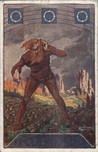 R�bezahl German Mountain Giant Guard - FANTASY Piannera c1910 Postcard 