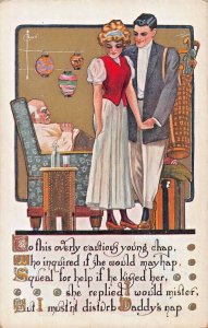 OVERLY CAUTIOUS YOUNG CHAP-ROMANTIC COUPLE~C RYAN ARTIST POSTCARD A-423