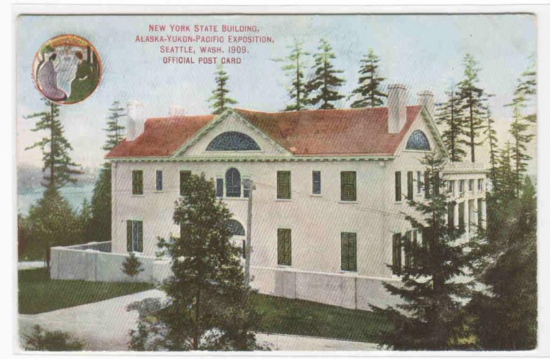 New York State Building AYPE Alaska Yukon Pacific Exposition Seattle WA postcard