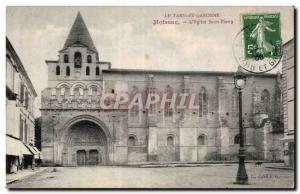 Old Postcard Moissac The church Saint Pierre