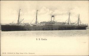 Steamship Steamer Ship SS Cretic c1910 Postcard EXC COND
