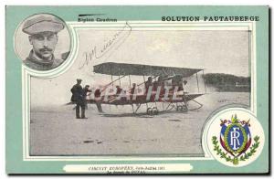 Old Postcard Jet Aviation Biplane Caudron European tour in June July 1911 Tra...