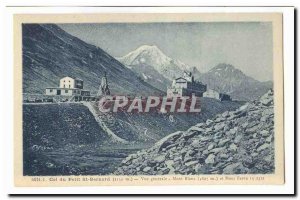 Col du Petit St Bernard Old Postcard General view Mont Blanc (4807m) and Mont...