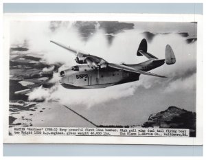 Martin Mariner PBM-1 Navy Bomber Real Photo Postcard RPPC EKC WJ Gray