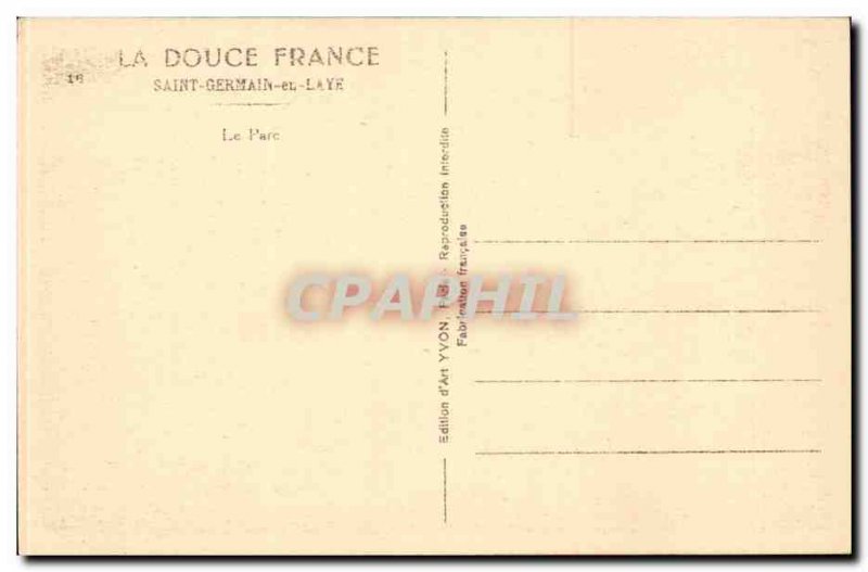 Old Postcard Saint Germain en Laye park