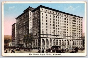 1927 Mount Royal Hotel Montreal Canada Crowd Outside Building Posted Postcard