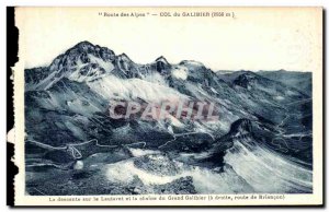 Old Postcard Alpine route Col du Galibier right road to Briancon