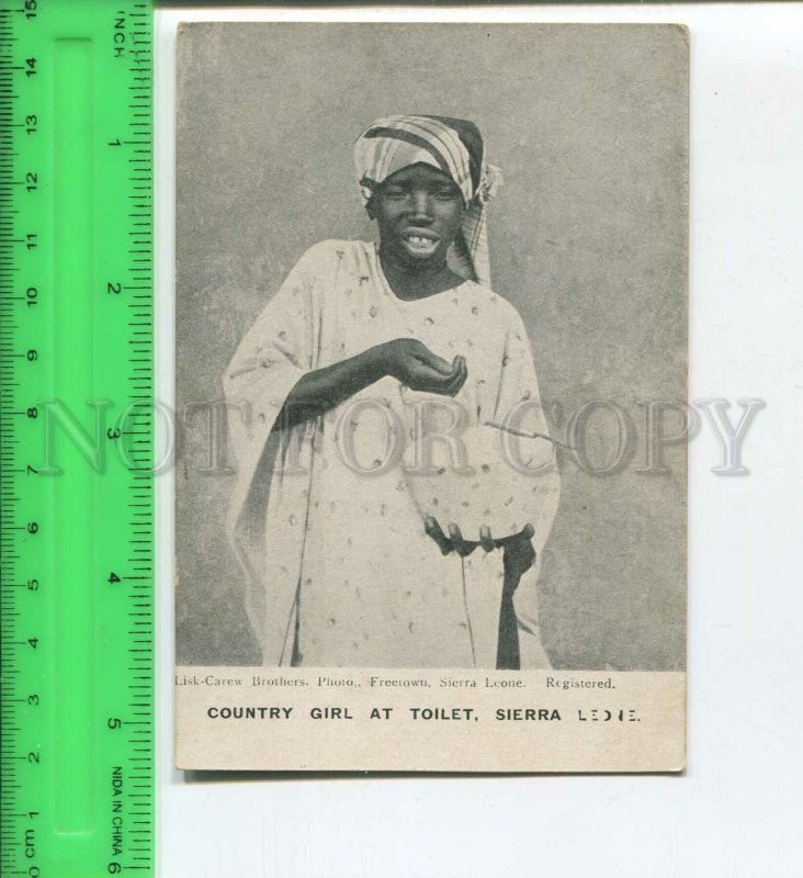 439698 Sierra Leone country girl at toilet Vintage postcard