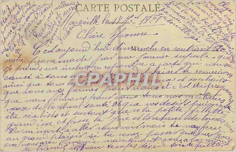 Old Postcard Marseille Hotel Post