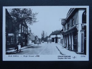 London OLD EWELL High Street & King William IV 1925 RP Postcard by Pamlin C1776