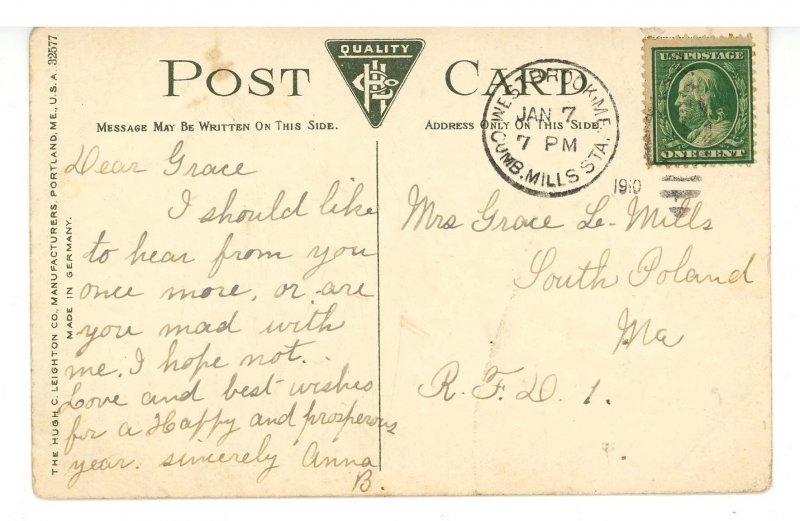 ME - Cumberland Hills. Main Street ca 1910