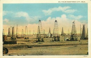 Oil Fields Near Ponca City, Oklahoma Vintage Postcard