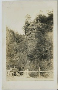 RPPC Men Posing Atop A Cliff c1915 Real Photo Postcard K11