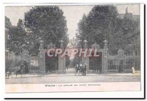 Paris (17th) Old Postcard The gate of the Parc Monceau