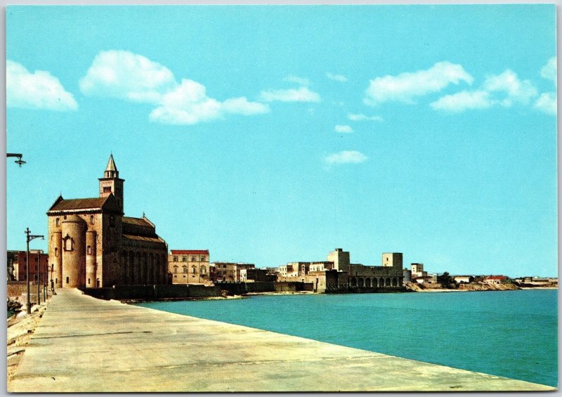 Trani Cathedral E Castello Svevo Italy Ocean View Parish Church Postcard