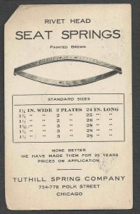 1914* PPC CHICAGO IL TUTHILL SPRING CO MAKES FARM WAGON SEAT SPRINGS SEE INFO