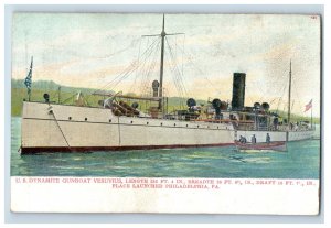 C.1907 Great White Fleet U.S. Dynamite Gunboat Vesuvius Postcard F168